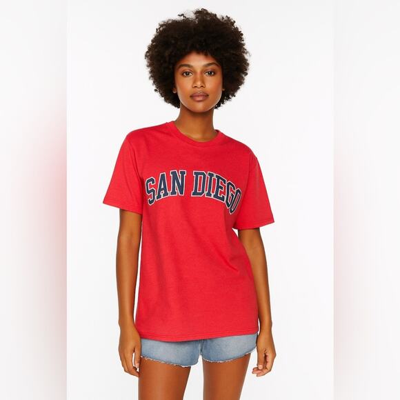 Gildan Heather Red San Diego Graphic T-Shirt Size Medium - Picture 9 of 9